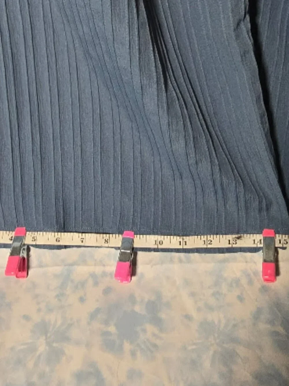 Title: SHEIN Curve 1XL Slate Blue Plisse Pleated Wide Leg Pants - High Waist